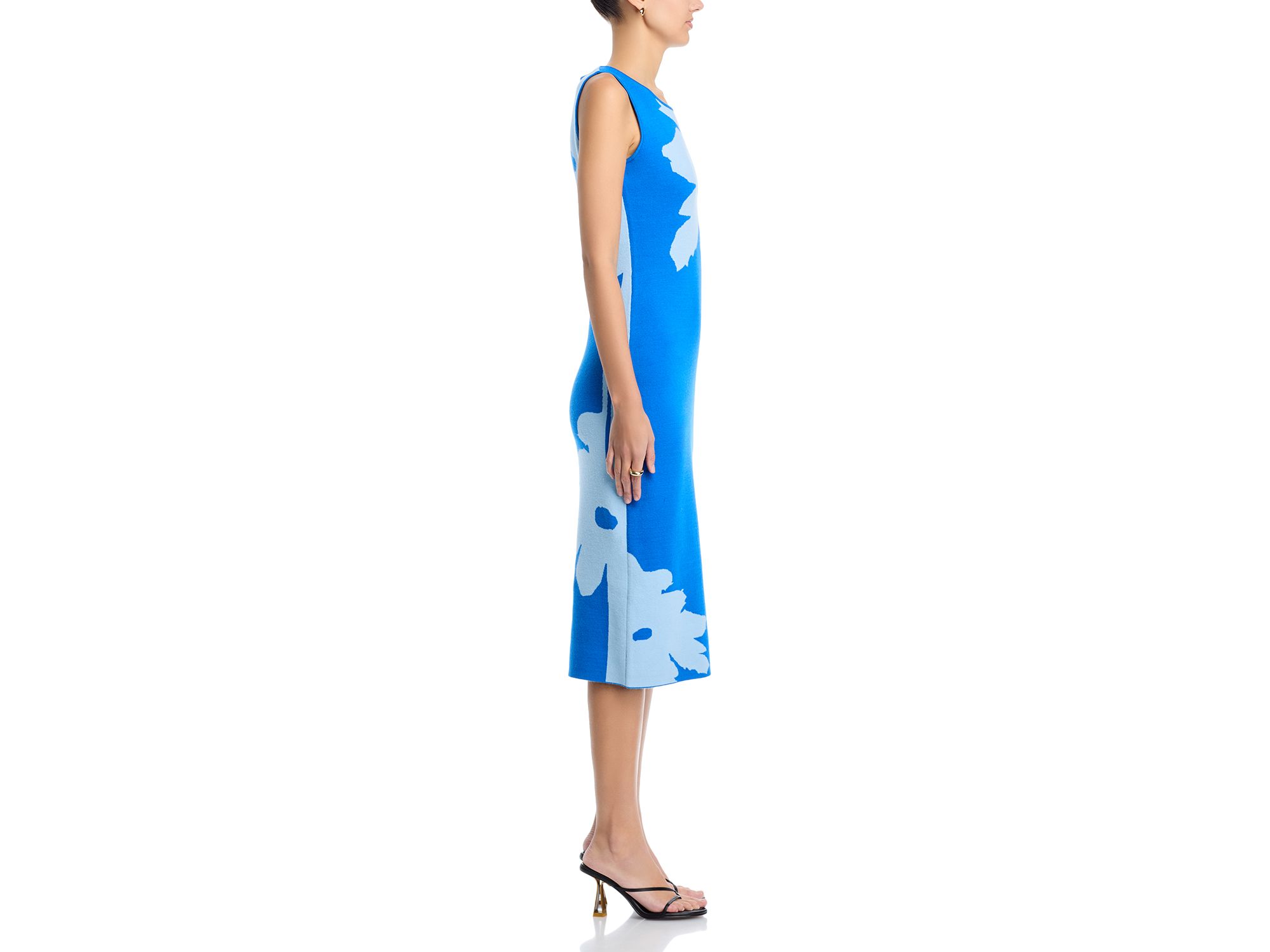 Two Tone Jacquard Graphic Floral Sweater Dress — Image 5