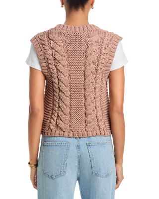 Sleeveless Cable Knit Sweater - Exclusive