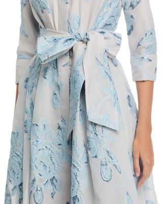 Metallic Jacquard Shirt Dress Gown