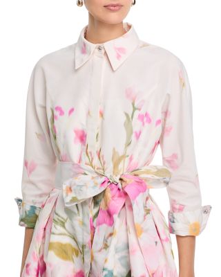 Taffeta Digital Floral Shirtdress
