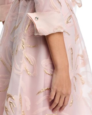 Metallic Organza Shirt Gown