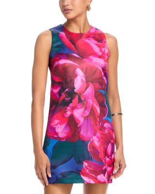 Placed Floral Shift Mini Dress - Exclusive