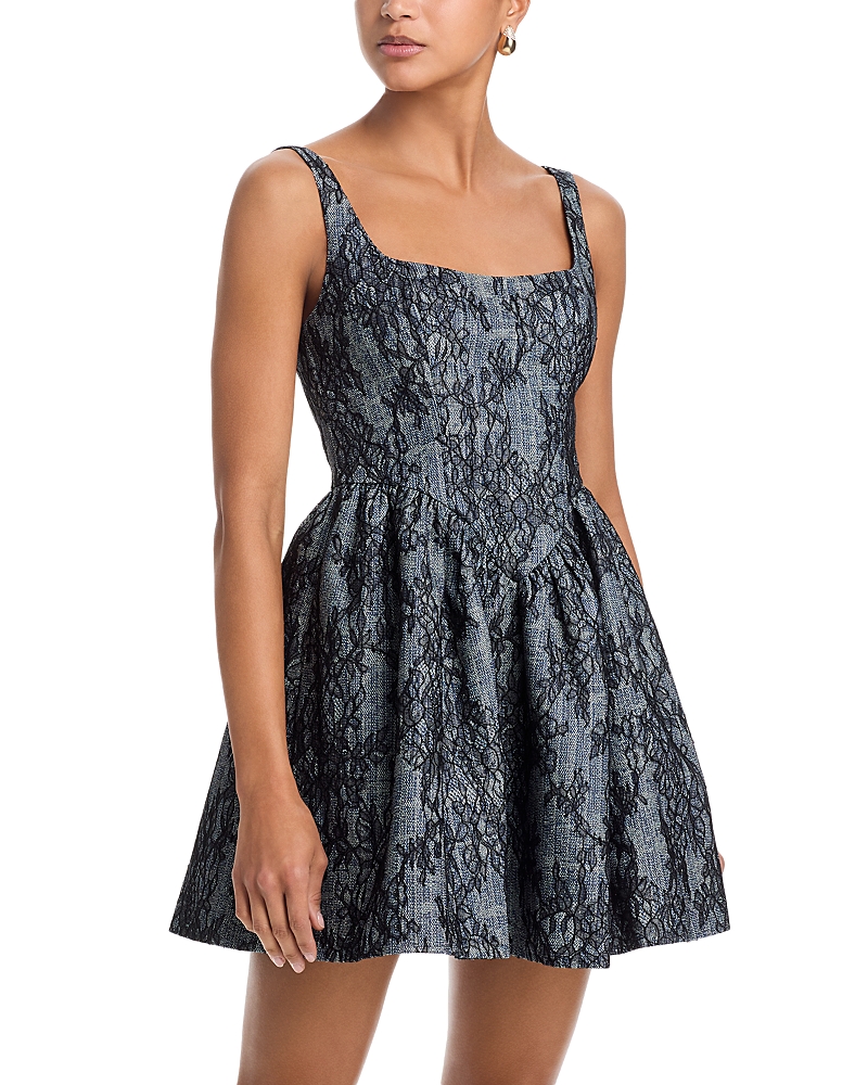 Aqua Denim Lace Tweed Mini Dress - Exclusive