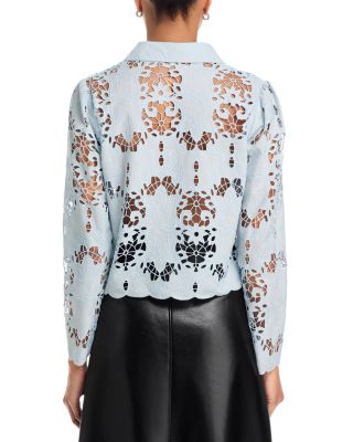 Lace Crop Long Sleeve Blouse - Exclusive