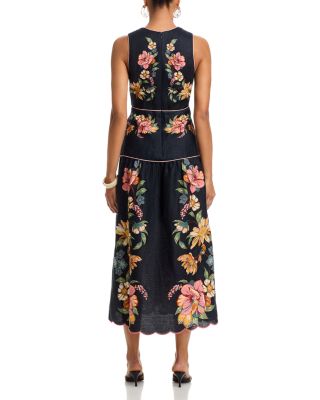 Maira Floral Print Linen Dress