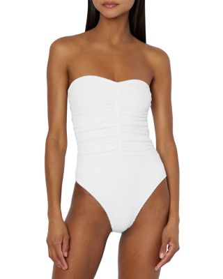 Textured Ruched One Piece Swimsuit