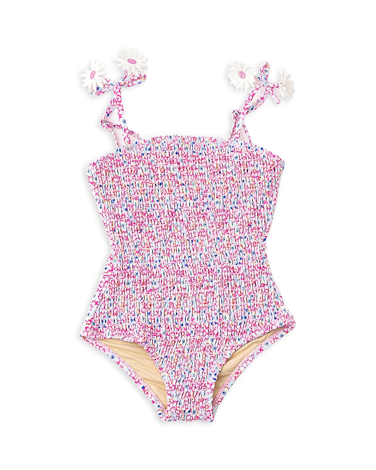 Shade Critters Girls' Smocked Ditsy Floral Swimsuit - Little Kid, Big Kid