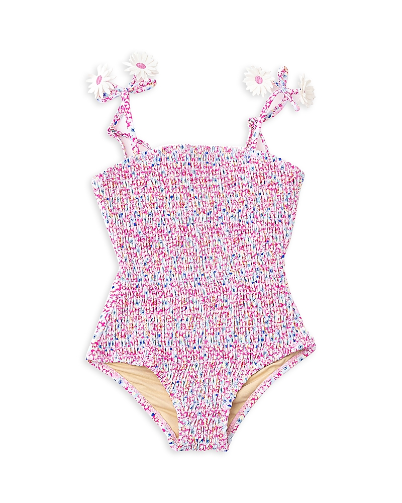 Shade Critters Girls' Smocked Ditsy Floral Swimsuit - Little Kid, Big Kid