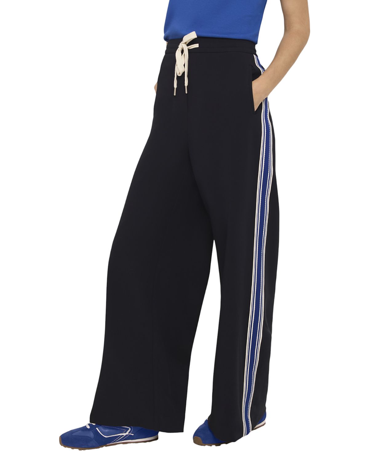 Mint Velvet Women's Side Stripe Wide Trousers