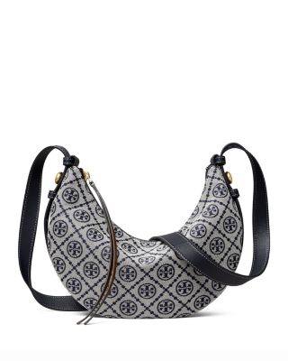 Romy T Monogram Crescent Shoulder Bag