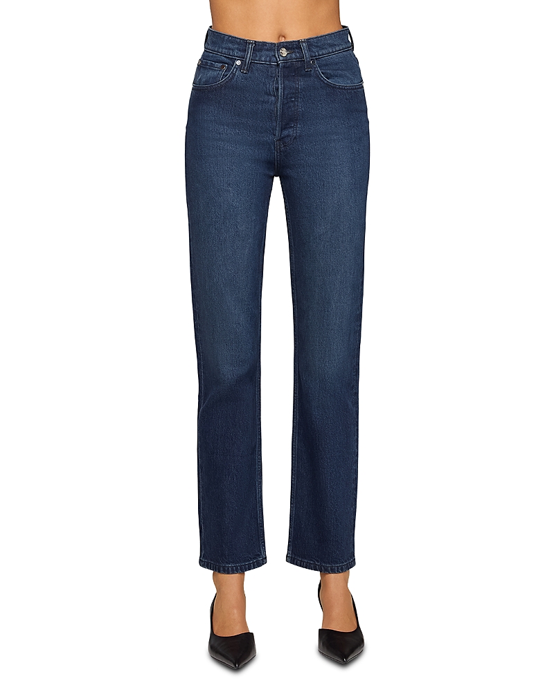 Eb Denim High Rise Straight Leg Jeans in Midnight Ridge