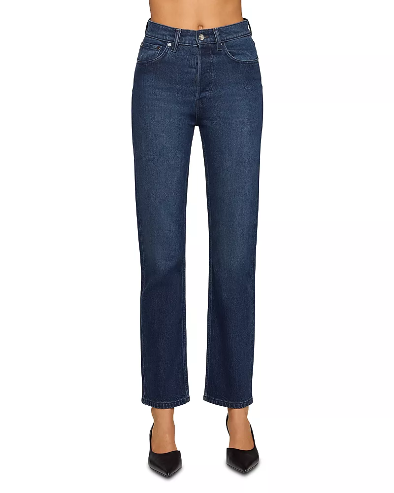 Eb Denim High Rise Straight Leg Jeans in Midnight Ridge