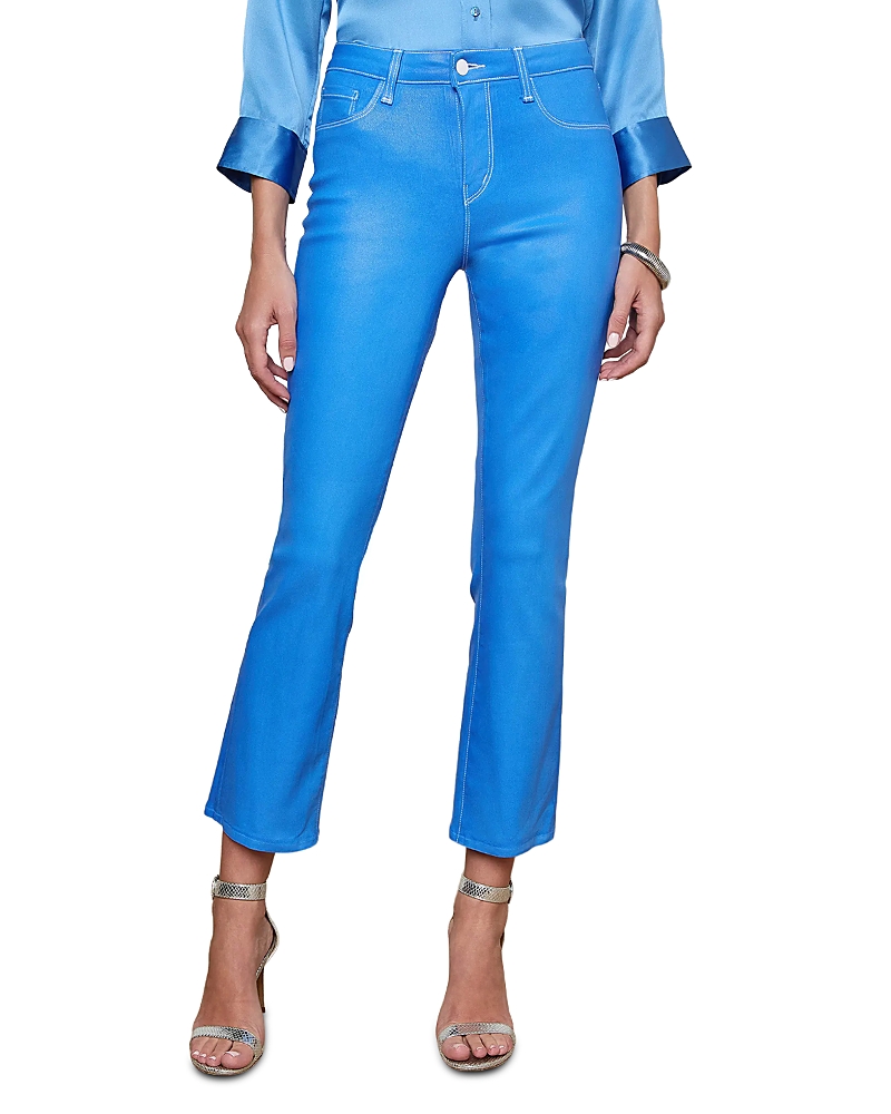 L'Agence Tati Mid Rise Crop Micro Bootcut Jeans in Regatta Blue