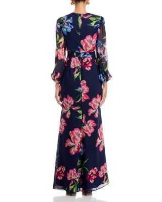 Long Sleeve Cascade Ruffle Dress