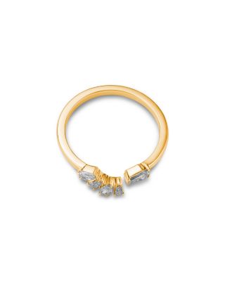 14K Yellow Gold Lab Grown Diamond Mixed Cut Cuff Ring