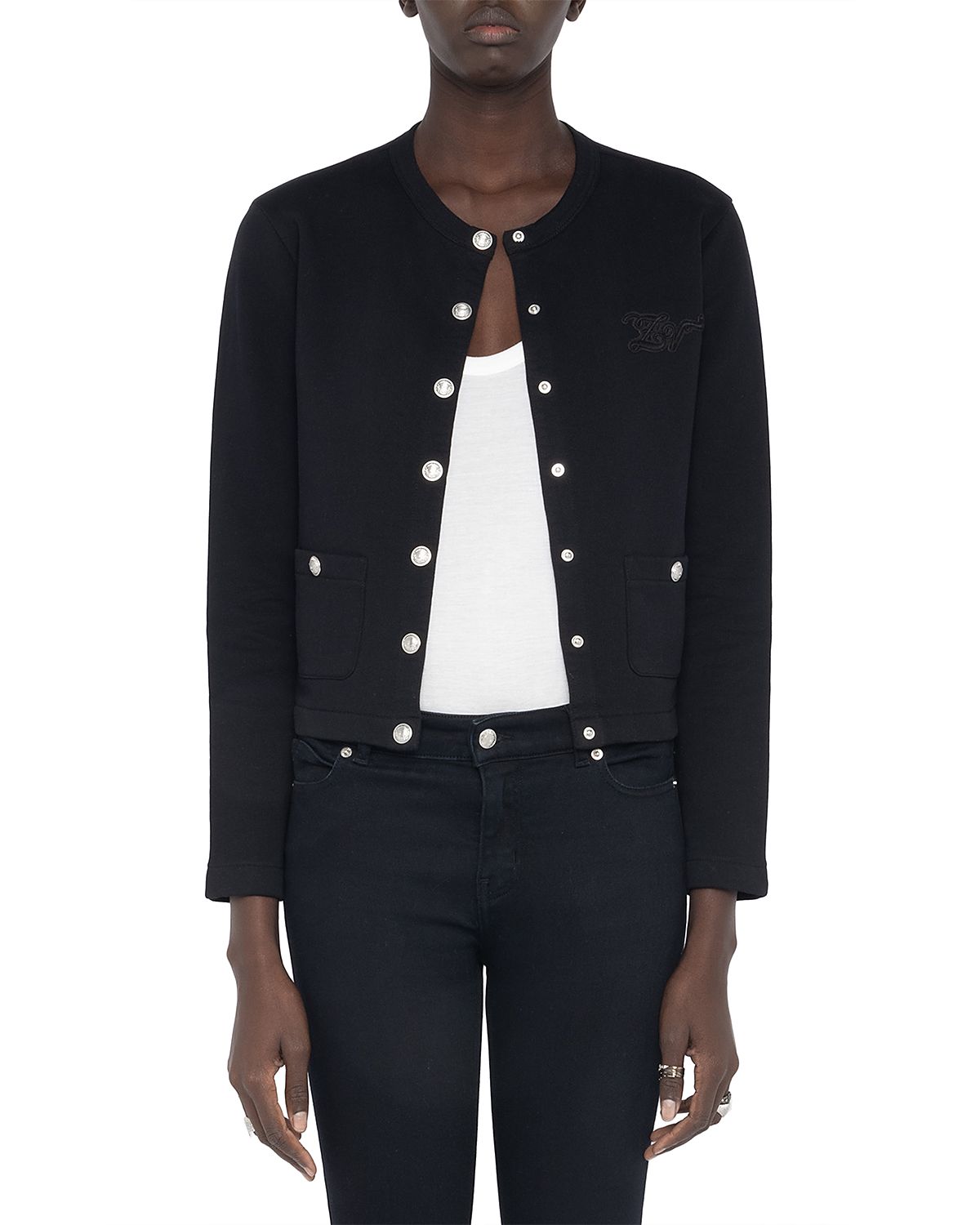 Zadig & Voltaire Cama Snap Front Sweatshirt