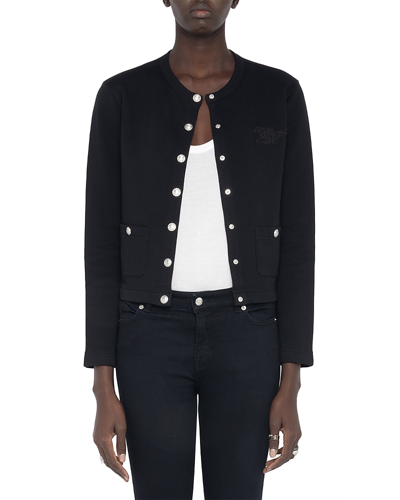 Zadig & Voltaire Cama Snap Front Sweatshirt