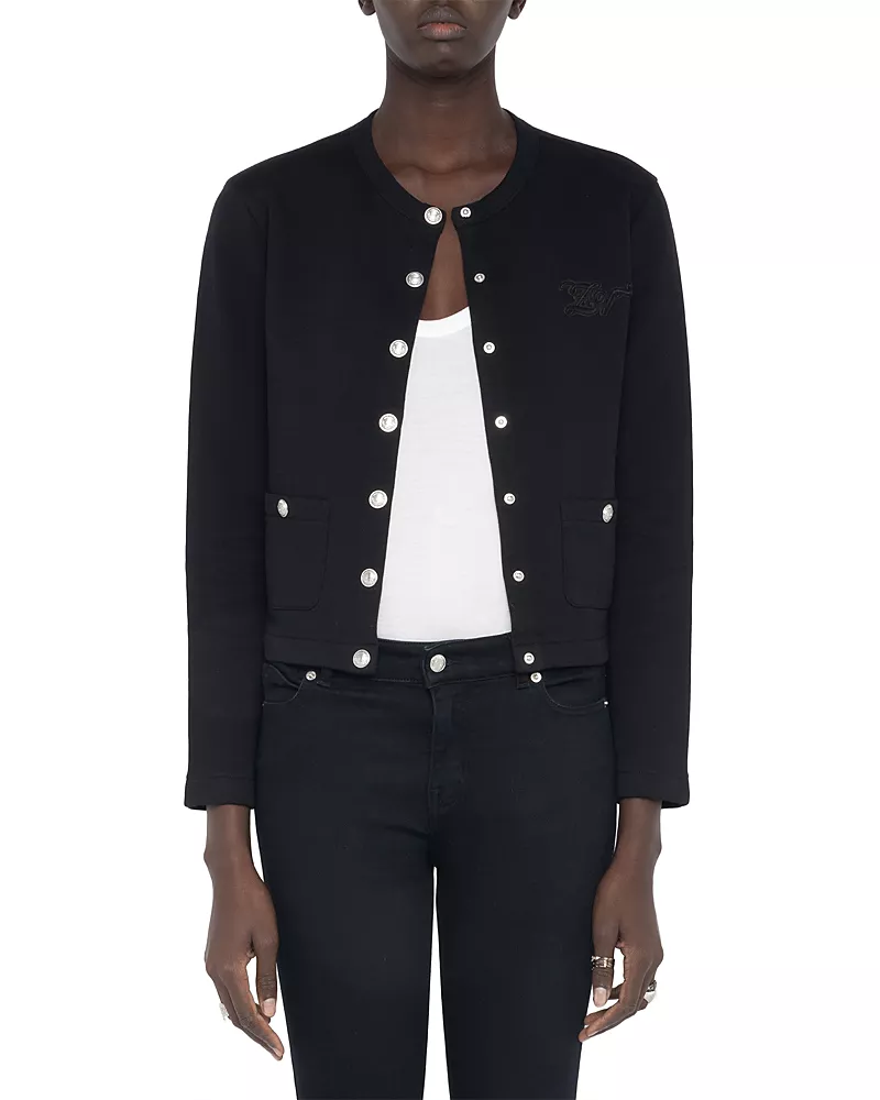 Zadig & Voltaire Cama Snap Front Sweatshirt
