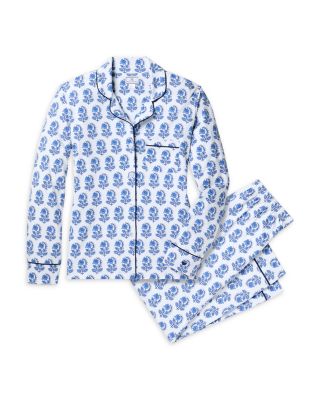 Something Blue Bows Long Pajama Set
