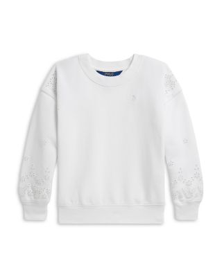 Girls' Eyelet French Terry Sweatshirt - Little Kid
