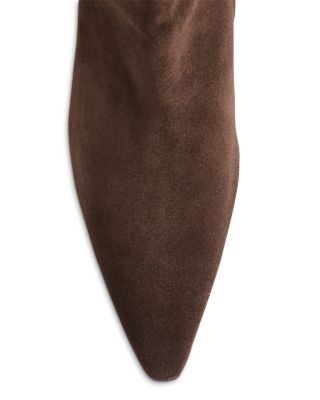 Women's Suede Pointed Kitten Heel Boots