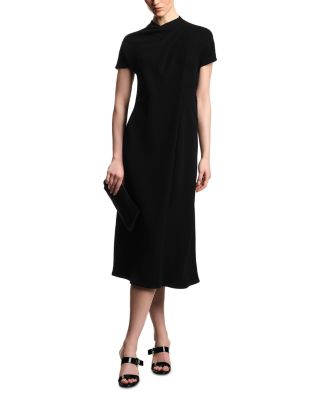 Draped High Neck Dress