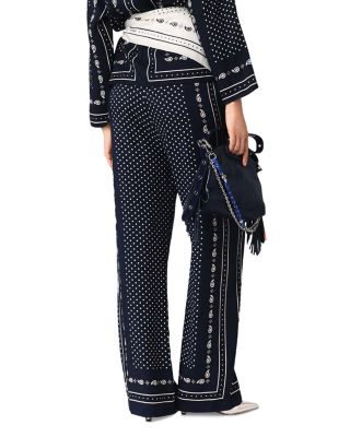 Bandana Print Wide Leg Pants