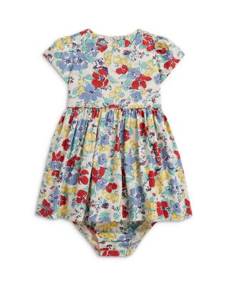 Girls' Floral Cotton Poplin Dress & Bloomer - Baby