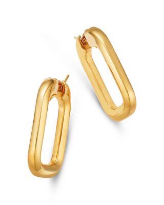 18K Yellow Gold Bold Gold Square Hoop Earrings