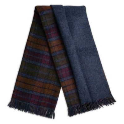 Shetland Lambswool Double-Cloth Reversible Throw 