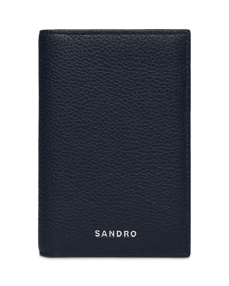 Sandro Grained Leather Foldable Card Holder
