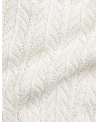 Girls' Pointelle Knit Cotton Collared Cardigan - Baby