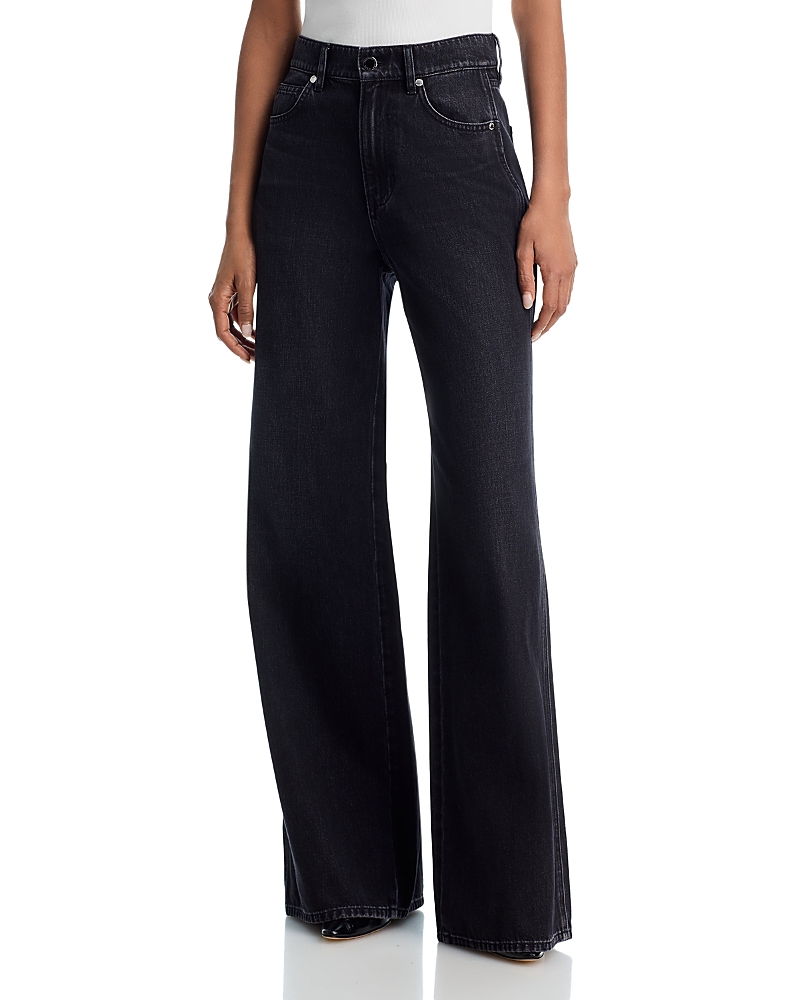Veronica Beard Kasey Mid Rise Wide Leg Jeans in Washed Ony