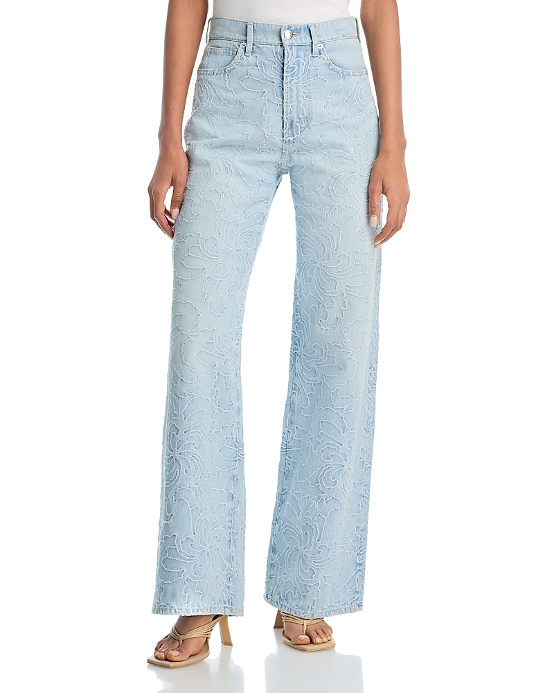 Veronica Beard Taylor High Rise Wide Leg Jeans in Sun Spark