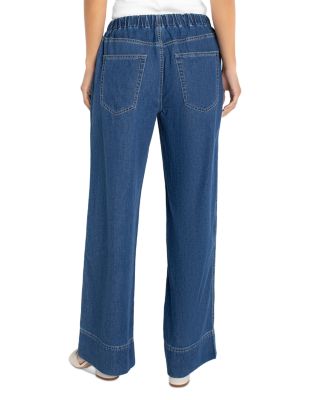 Mid Rise Tie Waist Wide Leg Jeans in Wilder