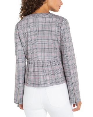 Plaid Peplum Jacket
