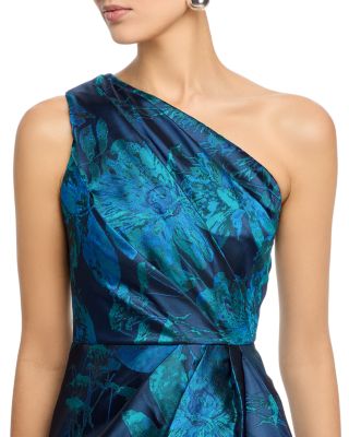 One Shoulder Jacquard Gown