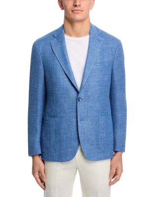Wool, Silk & Linen Textured Solid Unstructured Slim Fit Sport Coat