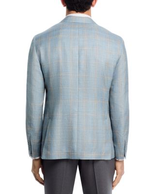 Loro Piana Fabric Wool, Silk & Linen Plaid Slim Fit Sport Coat