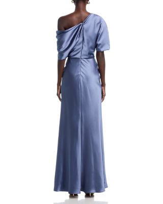 light blue drop waist dress Light Blue Asymmetric One Shoulder Maxi Dress - Event Dresses main image 1