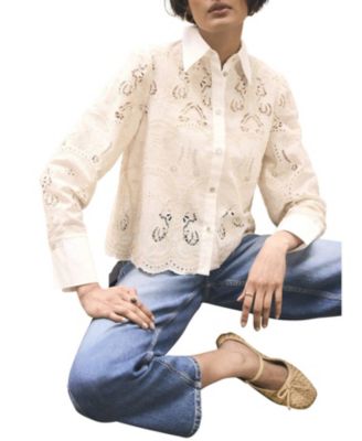  Women's Crochet Cropped Shirt