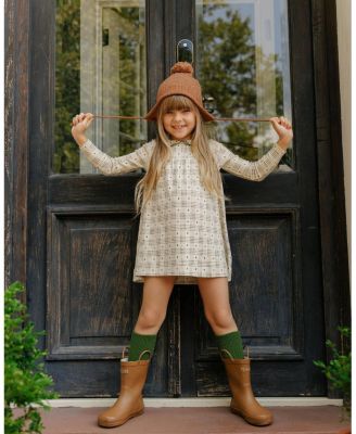 Girls' Cotton Floral Plaid Collection Dress - Little Kid, Big Kid