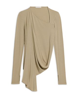 Twist Draped Long Sleeve Top