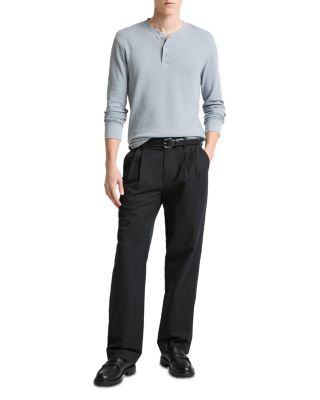 Jacquard Rib Long Sleeve Henley