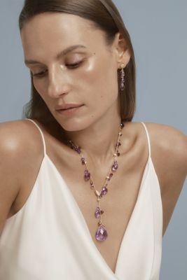 18K Yellow Paradise Multi Gemstone Chain Drop Earrings