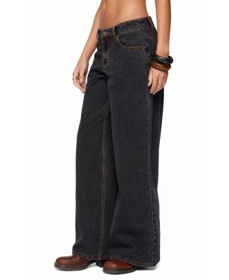 Contrast Stitch Low Rise Baggy Jeans
