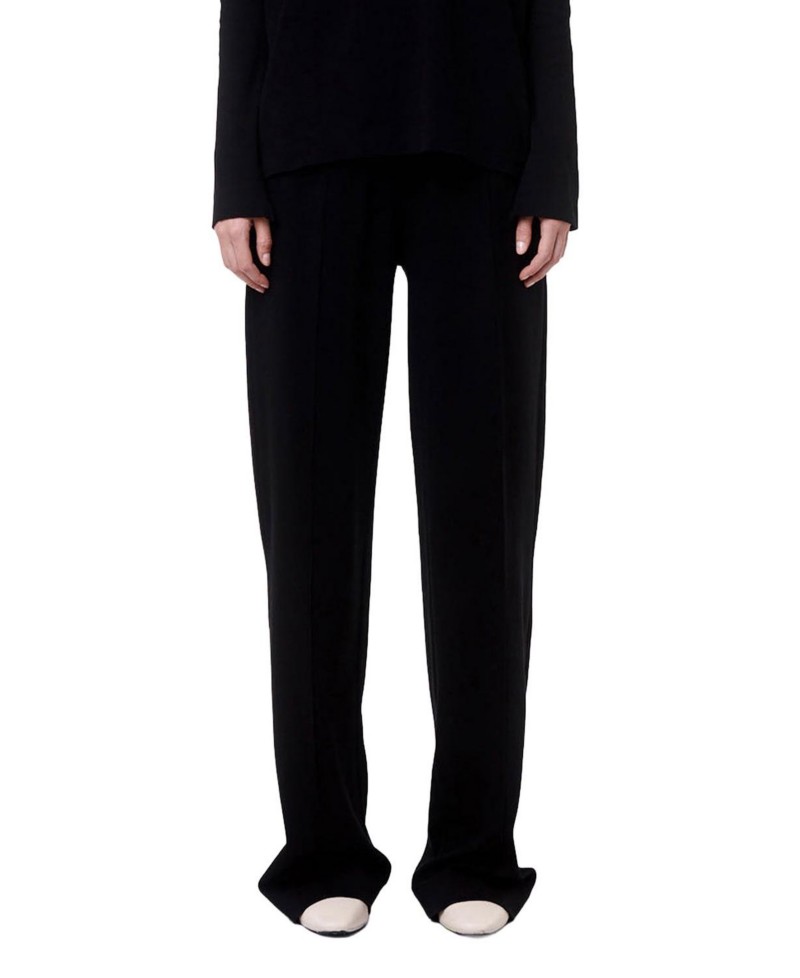 Another Tomorrow Luxe Seamed Lounge Pant in Black