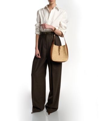 Le 5 &Agrave; 7 Supple Small Shoulder Bag in Raffia