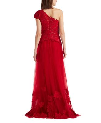  Marcelline One-Shoulder Laser-Cut Gown