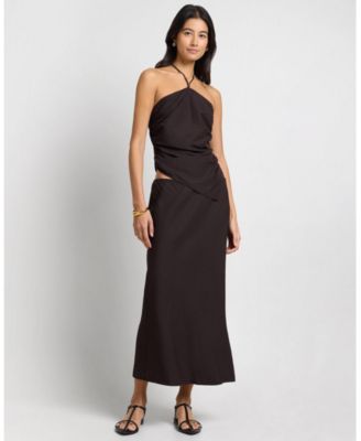  Air Linen Asymmetrical Halter Top